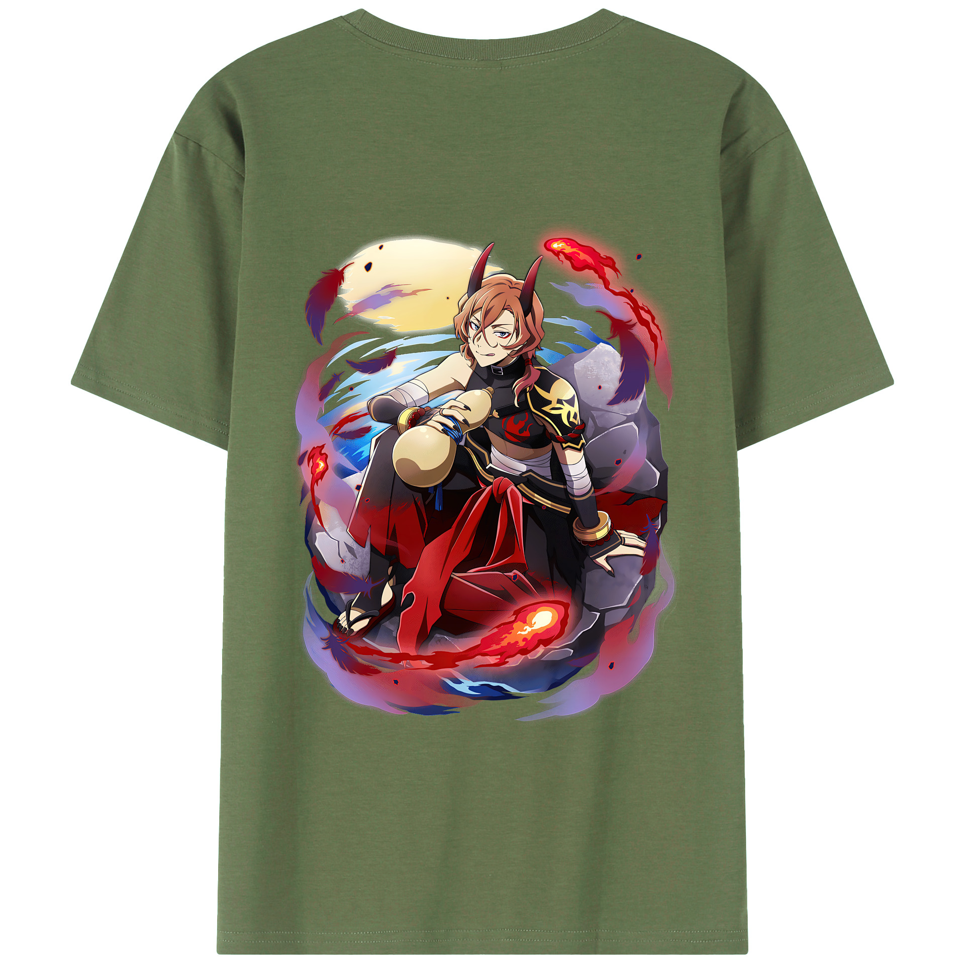 （画像用） 文豪ストレイドッグス Bungo Stray Dogs 綿100％ メンズ半袖Tシャツ（バックプリント） 通気性
